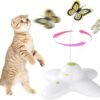 ALL FOR PAWS Interactive Cat Toy, Butter-Fly Cat Toys Interactive for Indoor Cats,Flutter Bug Cat Toys,Flutter Rotating Kitten Toys with 2 Replacements